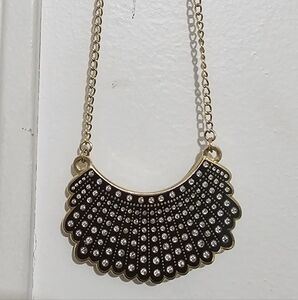 Chic Black and Gold Statement Necklace